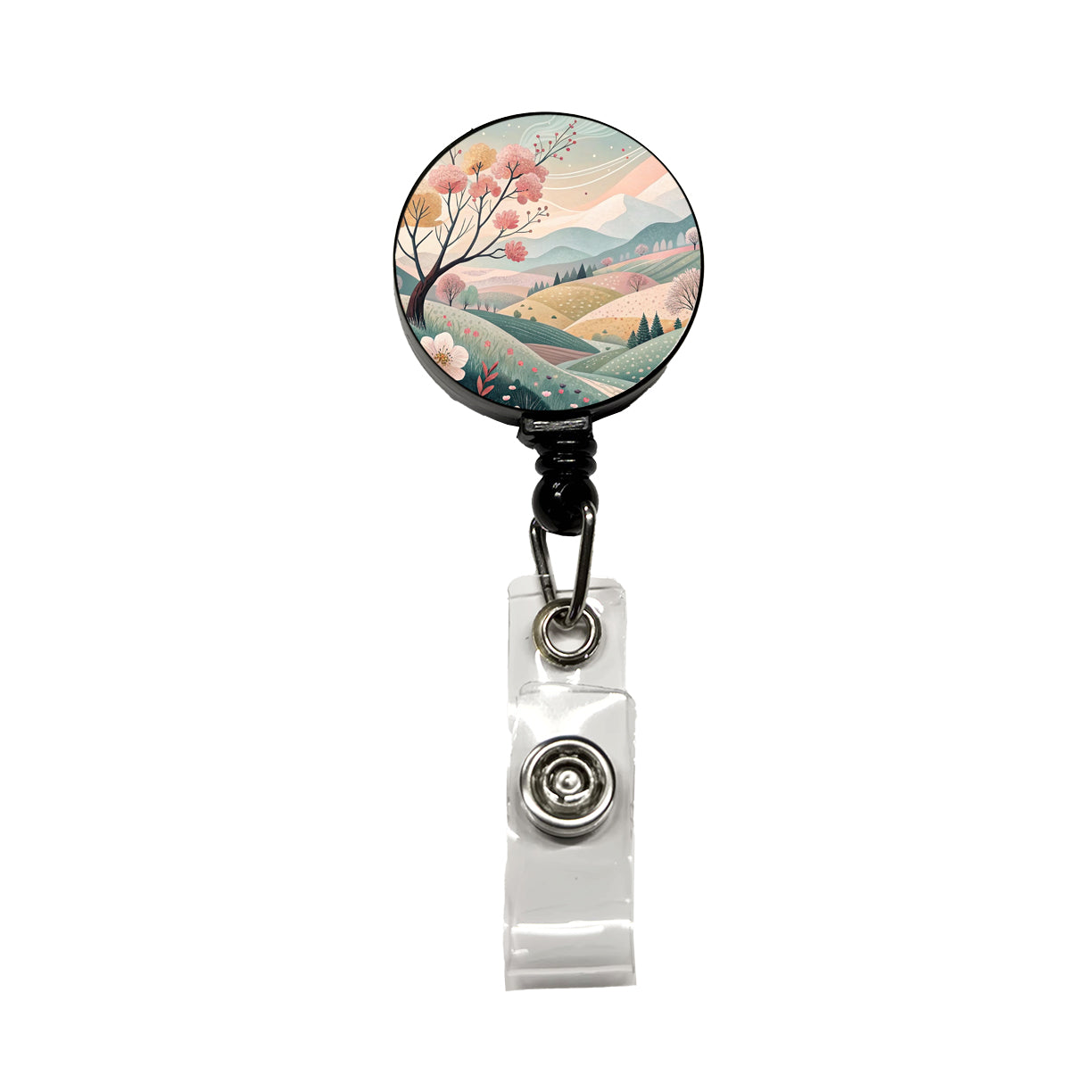 Abstract Spring Landscape Retractable ID Key Card Name Tag Badge Holder with Clip