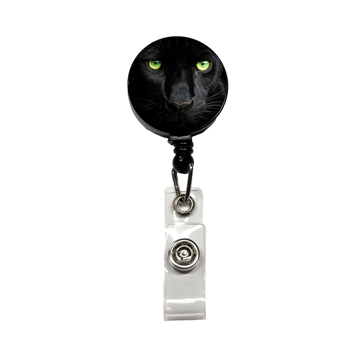 Black Panther Eyes Retractable ID Key Card Name Tag Badge Holder with Clip