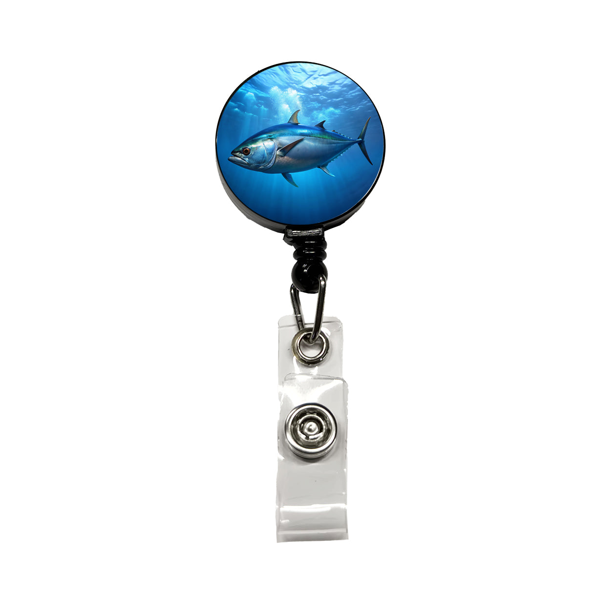 Bluefin Tuna Fish Retractable ID Key Card Name Tag Badge Holder with Clip