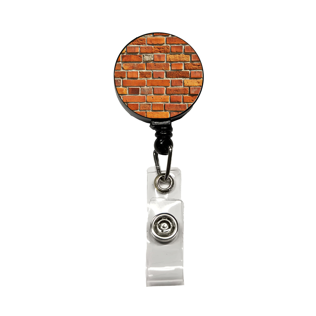 Brick Wall Pattern Retractable ID Key Card Name Tag Badge Holder with Clip