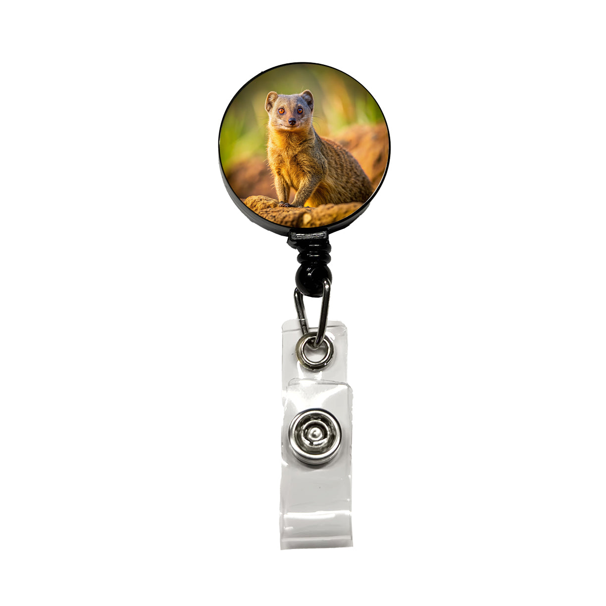 Mongoose Retractable ID Key Card Name Tag Badge Holder with Clip