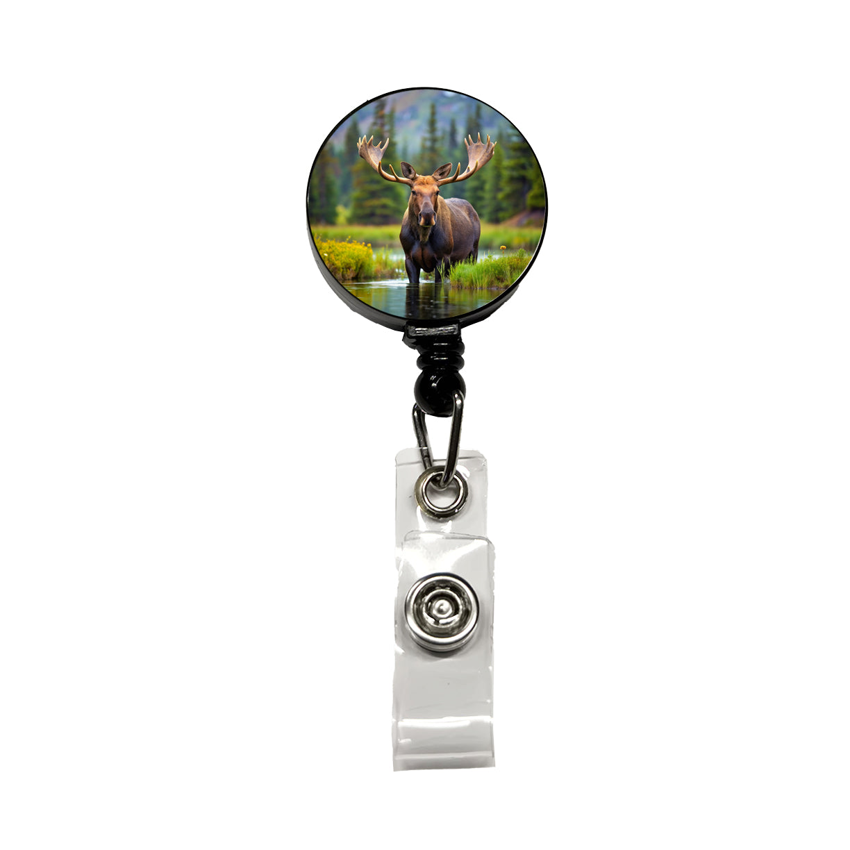 Moose Retractable ID Key Card Name Tag Badge Holder with Clip