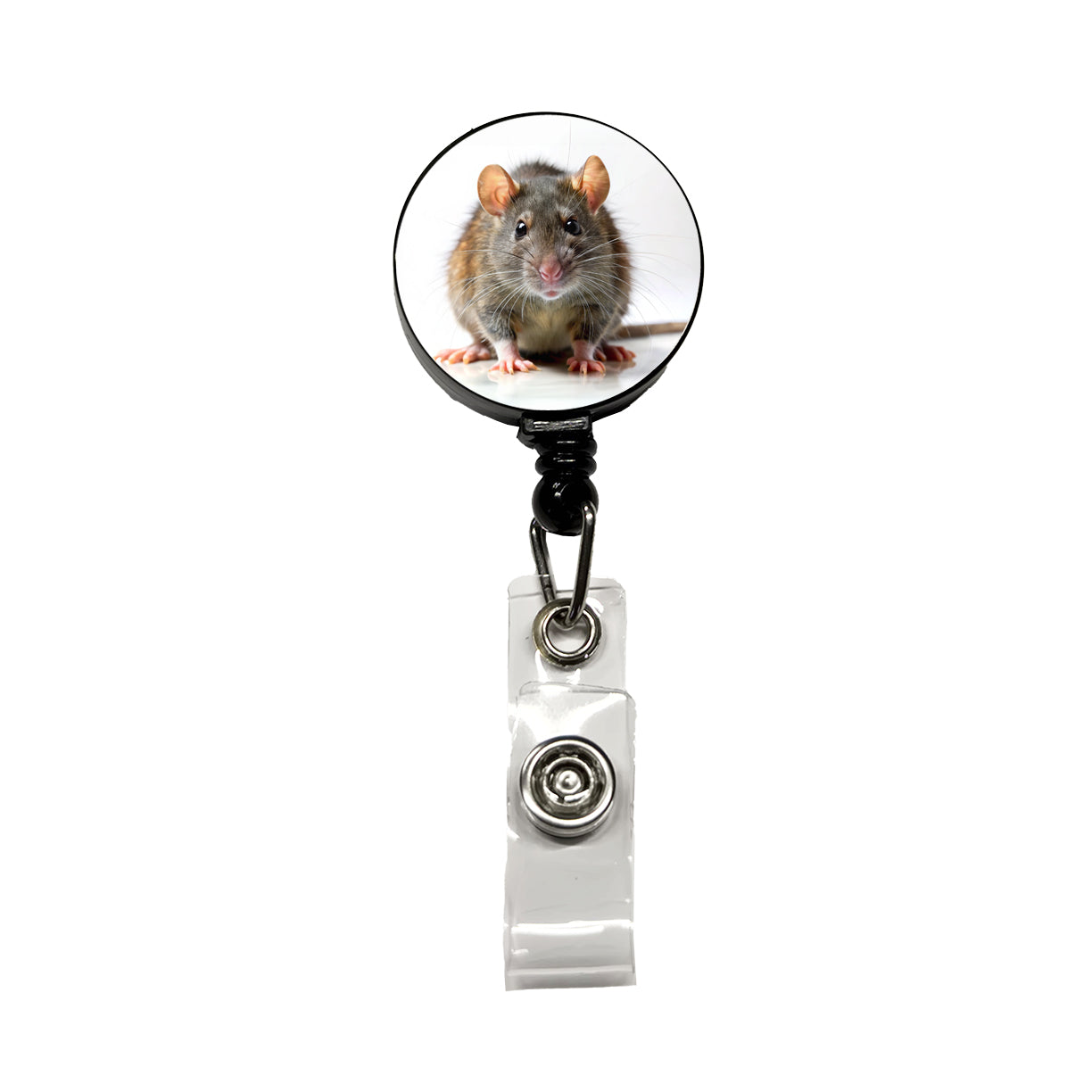 Rat Retractable ID Key Card Name Tag Badge Holder with Clip