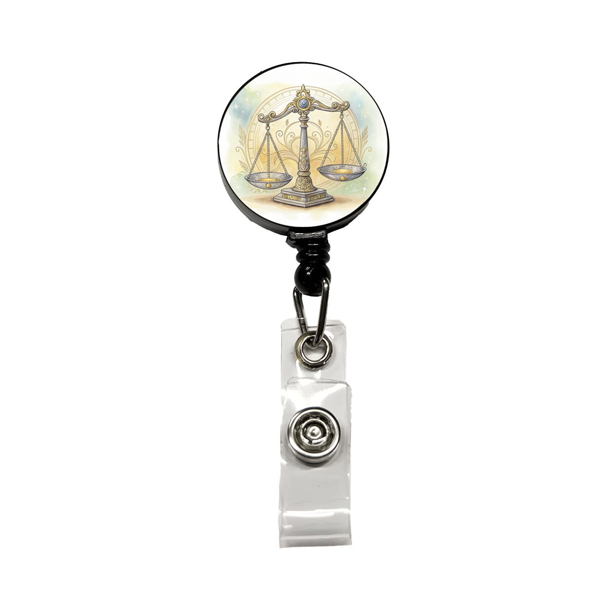 Scales Of Justice Lawyer Judge Paralegal Retractable ID Key Card Name Tag Badge Holder with Clip