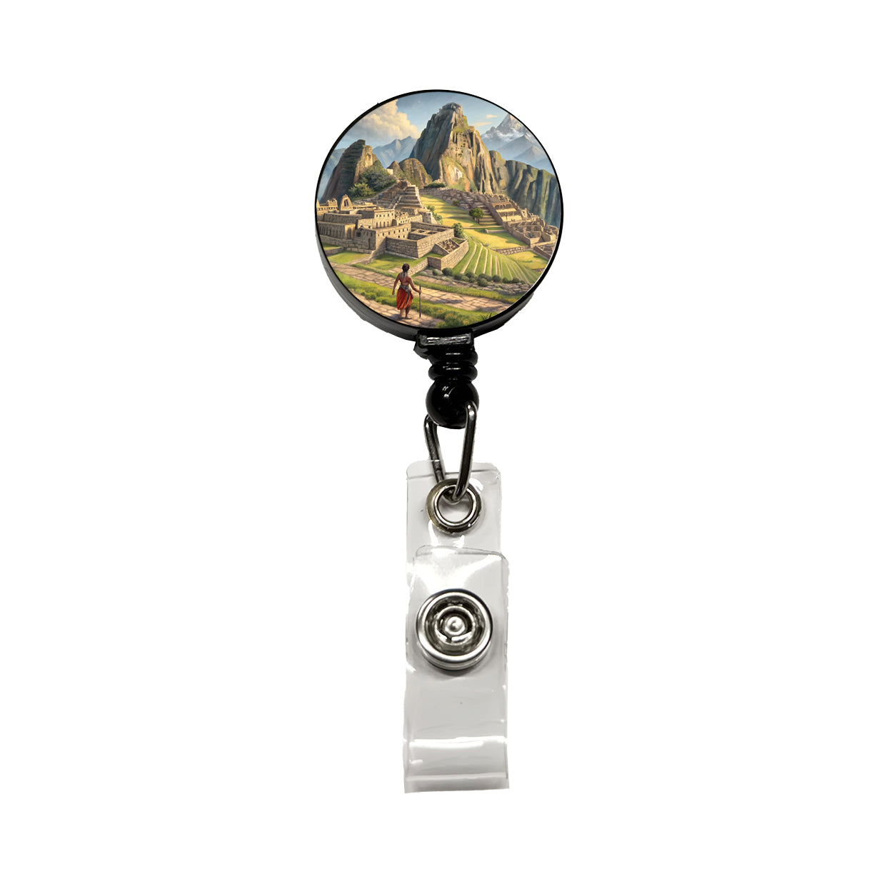 South American Inca Empire Retractable ID Key Card Name Tag Badge Holder with Clip