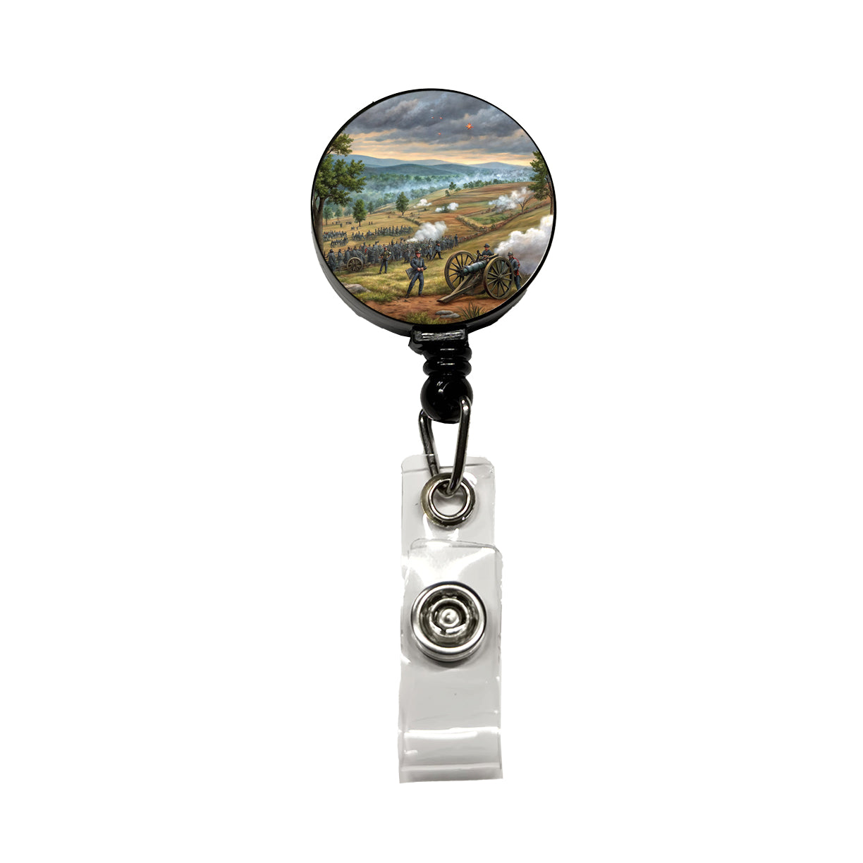 The Civil War Gettysburg Retractable ID Key Card Name Tag Badge Holder with Clip