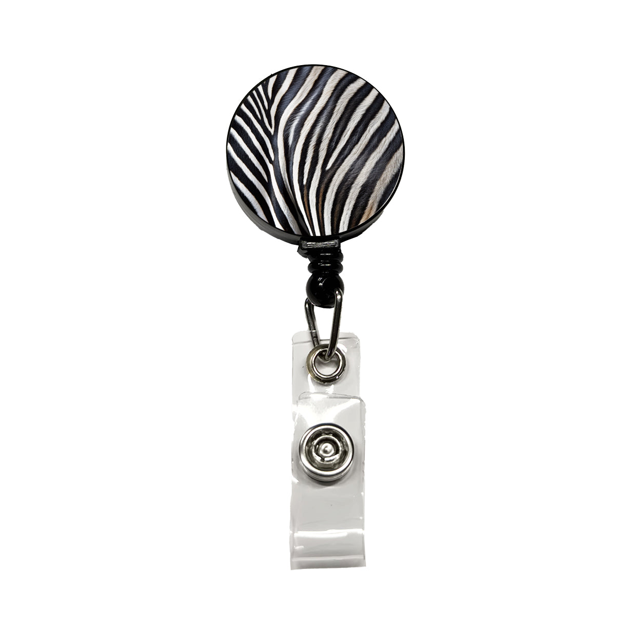 Zebra Black and White Stripes Pattern Retractable ID Key Card Name Tag Badge Holder with Clip