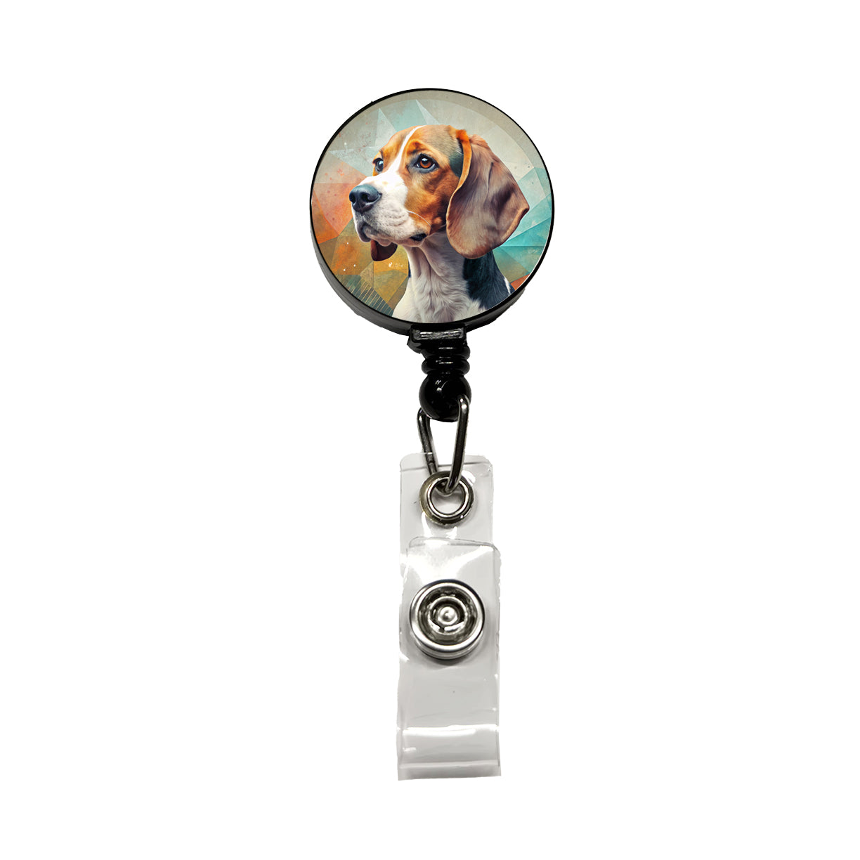 Beagle Dog Contemporary Art Retractable ID Key Card Name Tag Badge Holder with Clip