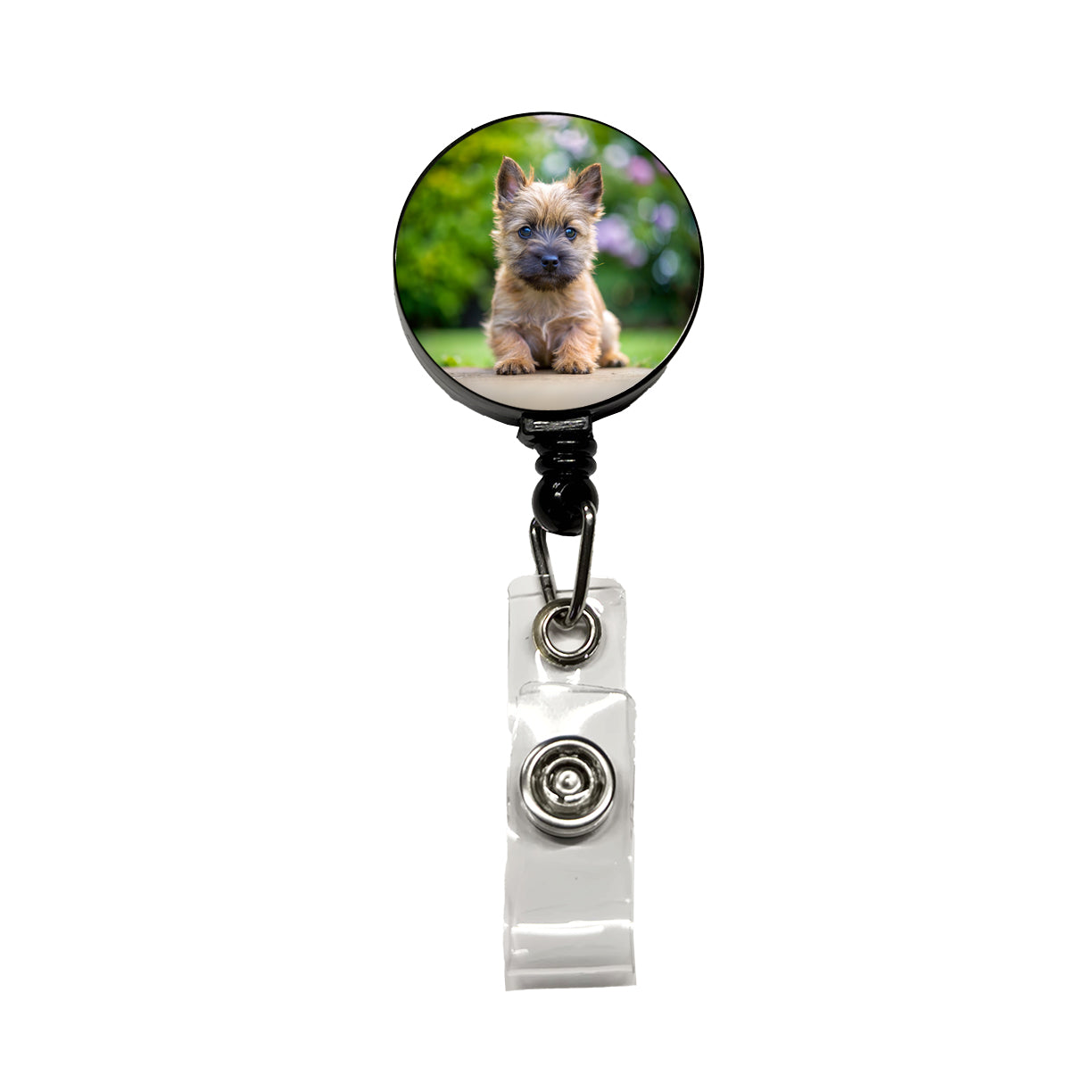 Cairn Terrier Dog Puppy Photo Retractable ID Key Card Name Tag Badge Holder with Clip