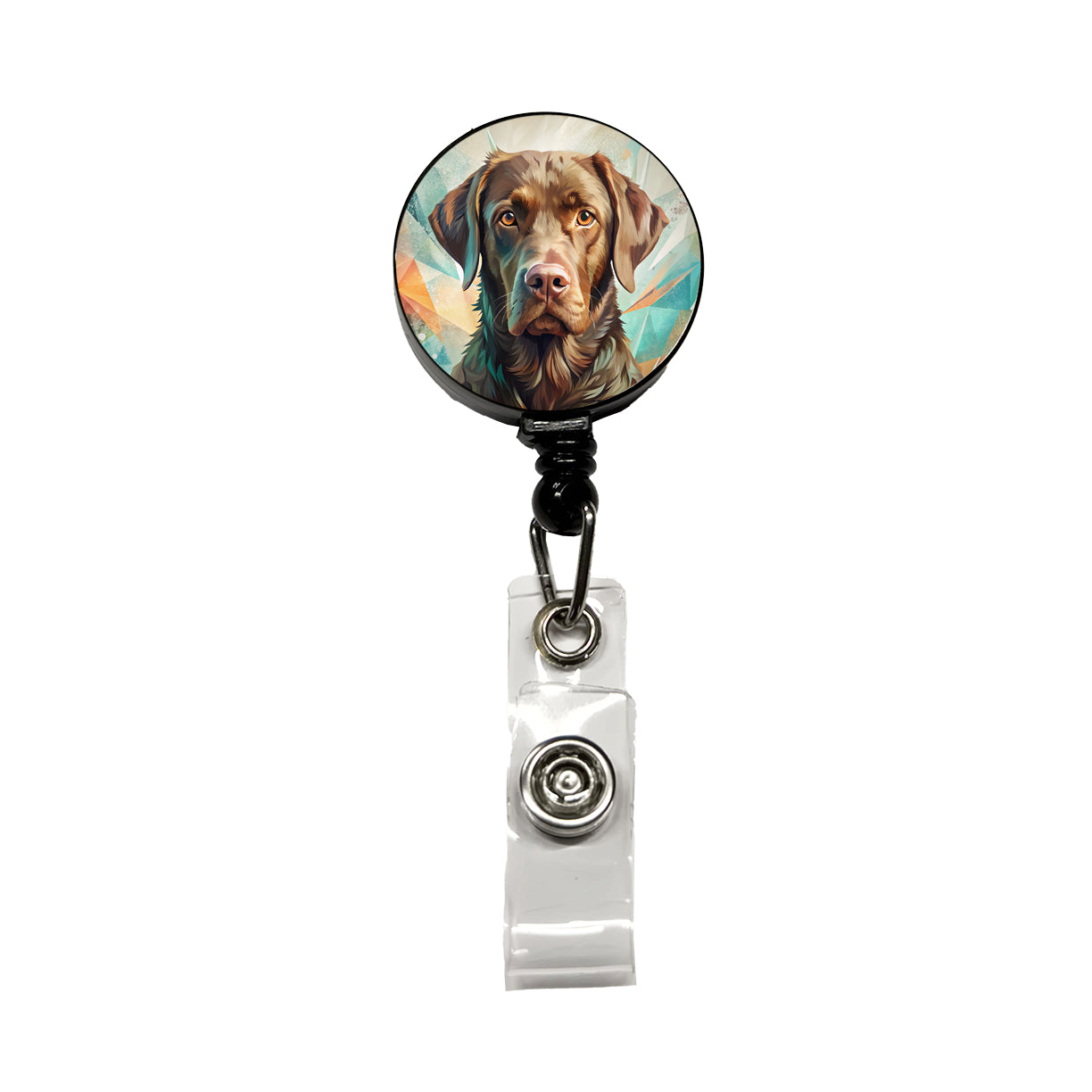Chesapeake Bay Retriever Dog Contemporary Art Retractable ID Key Card Name Tag Badge Holder with Clip