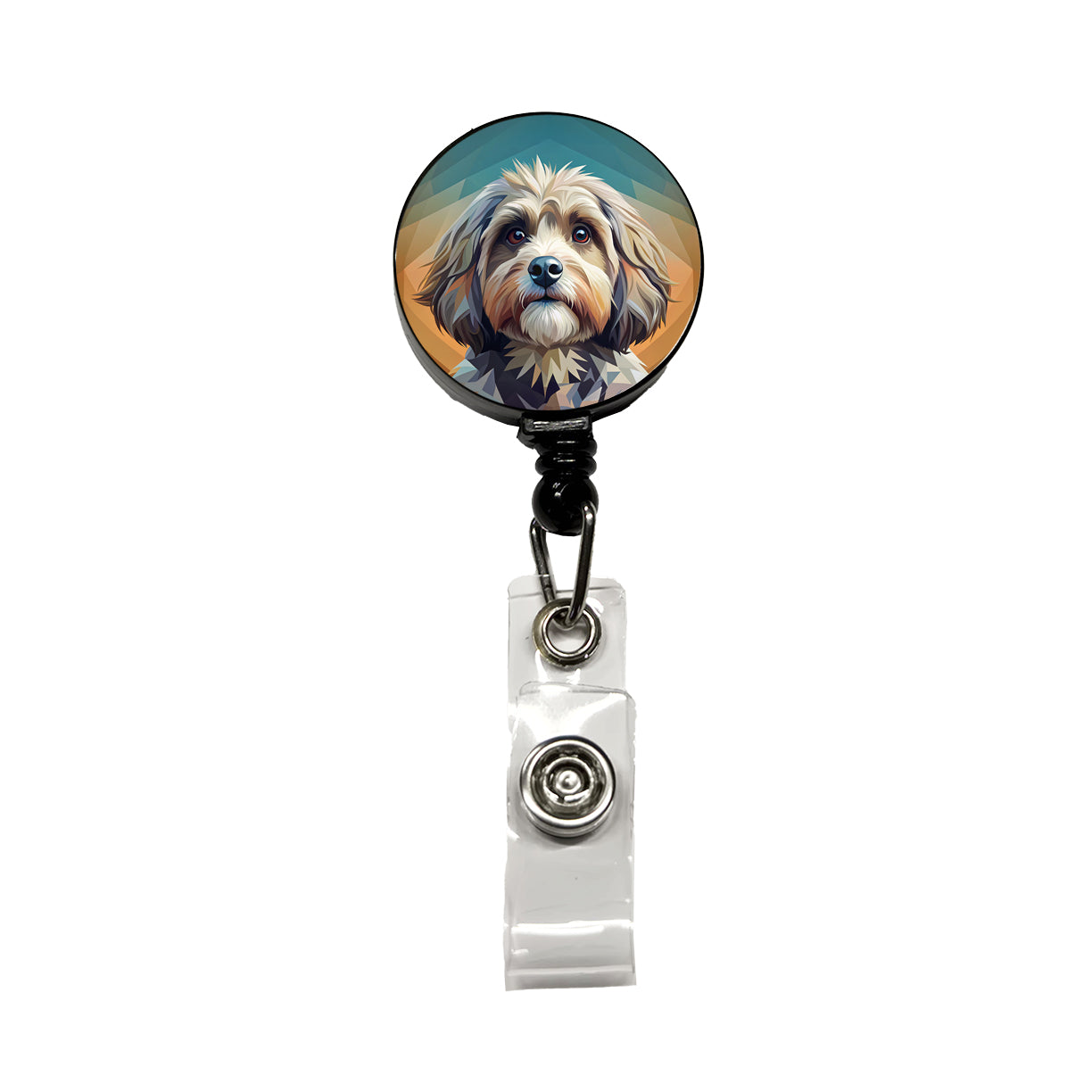 Havanese Dog Contemporary Art Retractable ID Key Card Name Tag Badge Holder with Clip