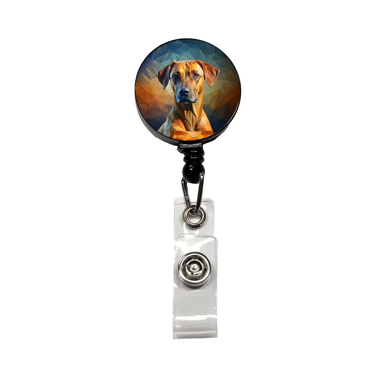 Rhodesian Ridgeback Dog Abstract Stylized Art Retractable ID Key Card Name Tag Badge Holder with Clip