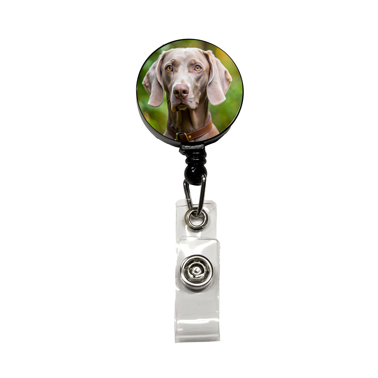 Weimaraner Dog Photo Retractable ID Key Card Name Tag Badge Holder with Clip