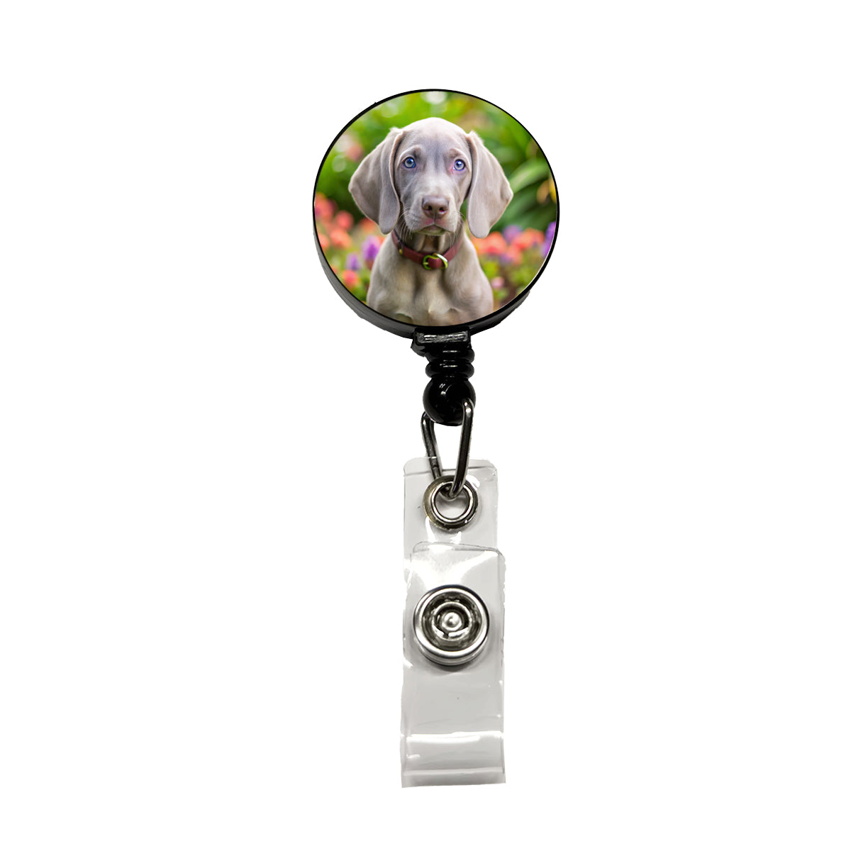 Weimaraner Dog Puppy Photo Retractable ID Key Card Name Tag Badge Holder with Clip