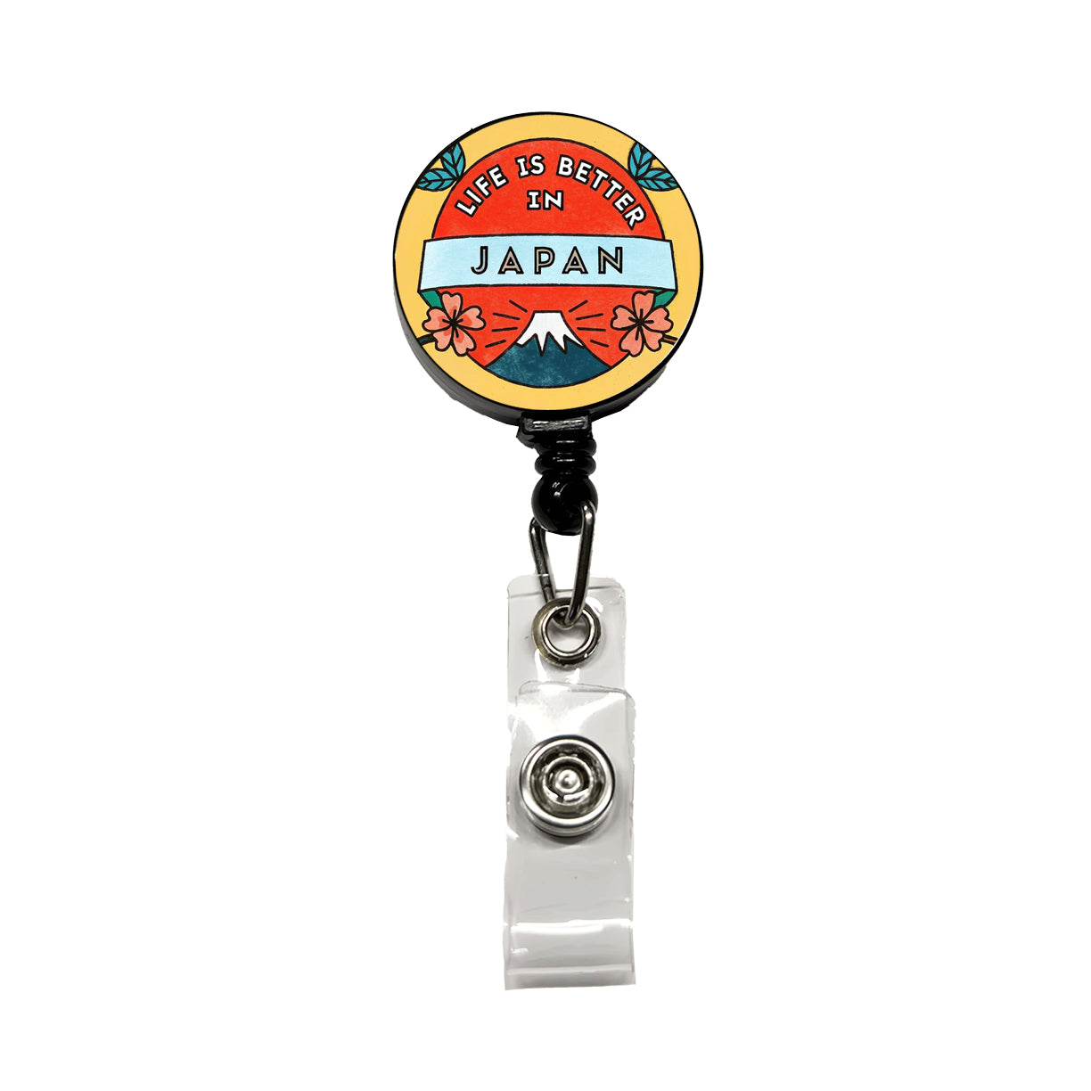 Life Is Better In Japan Retractable ID Key Card Name Tag Badge Holder with Clip