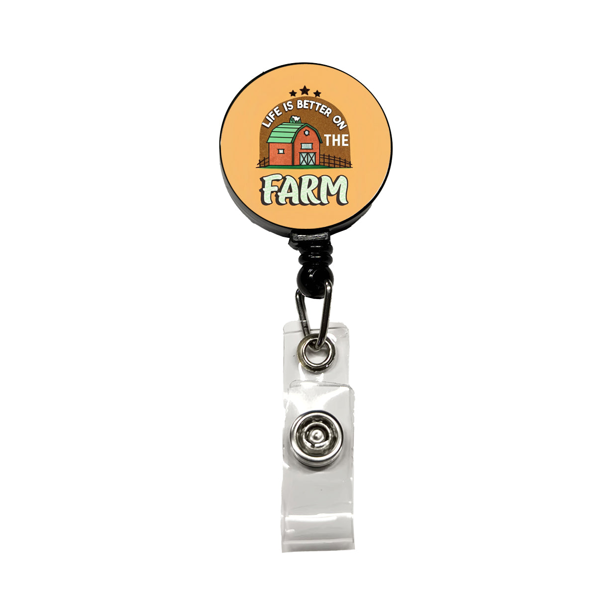 Life Is Better On The Farm Retractable ID Key Card Name Tag Badge Holder with Clip