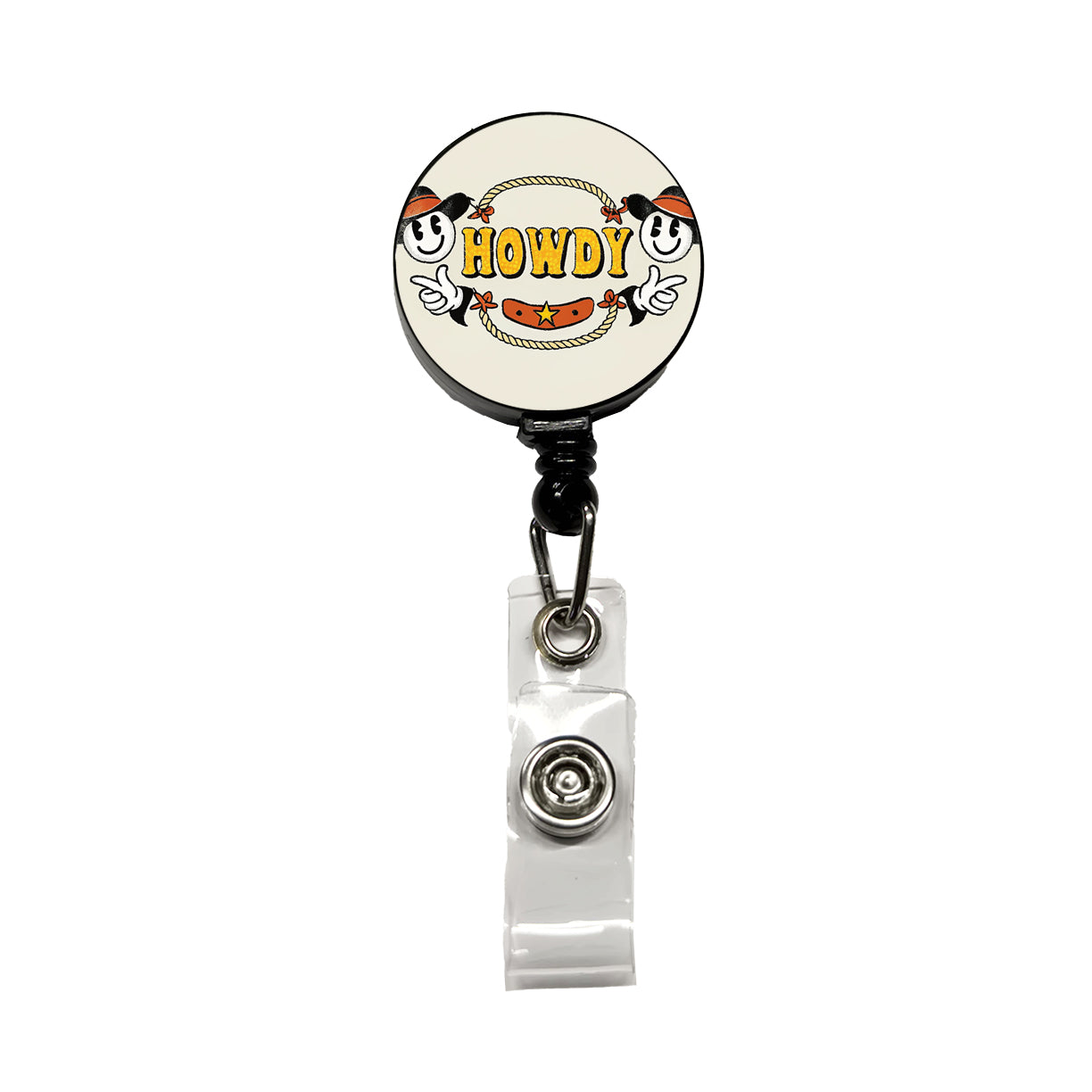 Howdy Funny Country Cowboy Cowgirl Retractable ID Key Card Name Tag Badge Holder with Clip