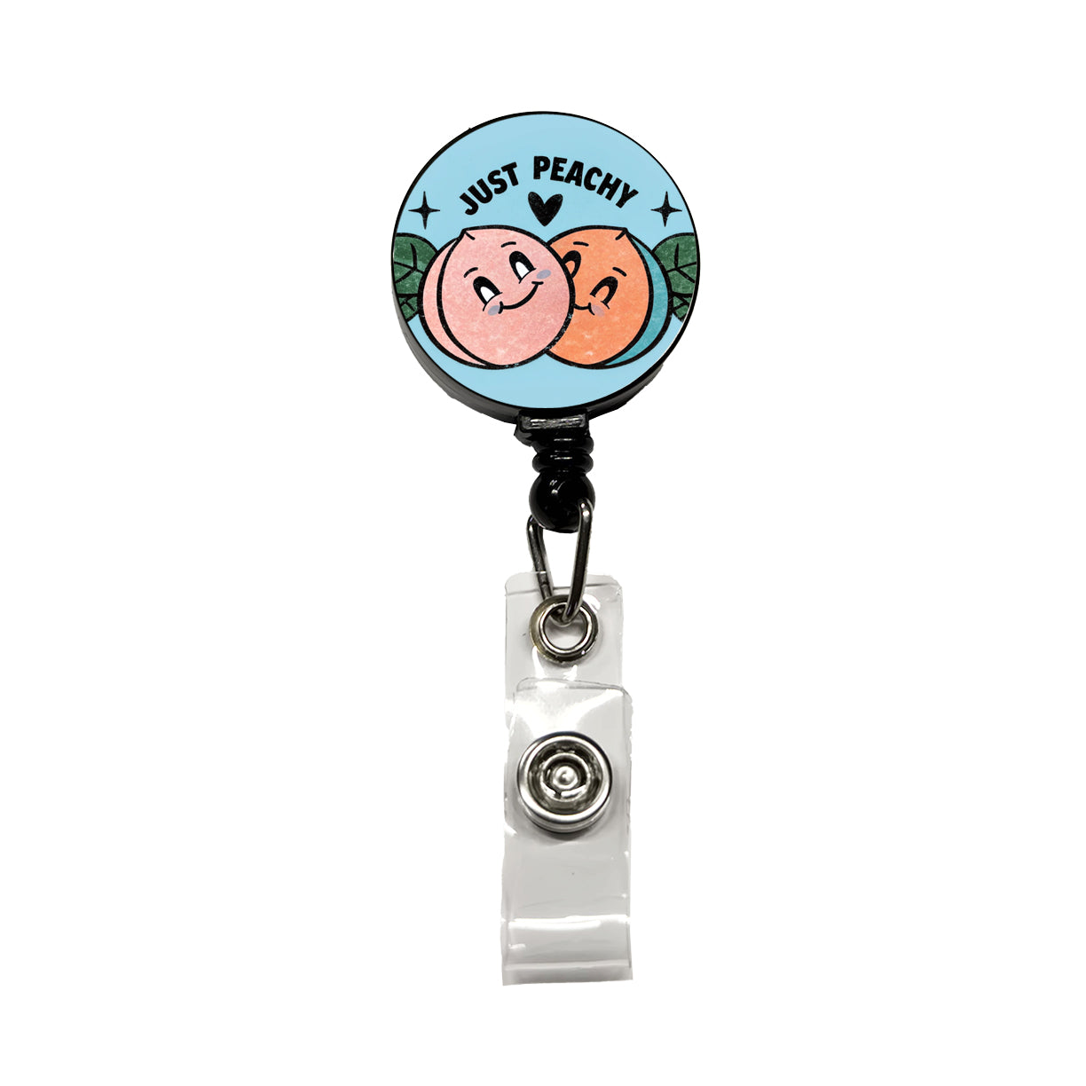 Just Peachy Adorable Retractable ID Key Card Name Tag Badge Holder with Clip