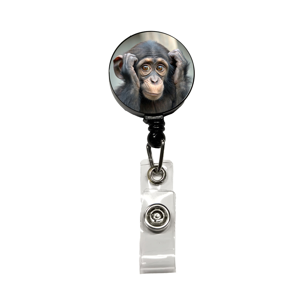 Monkey Adorable Retractable ID Key Card Name Tag Badge Holder with Clip