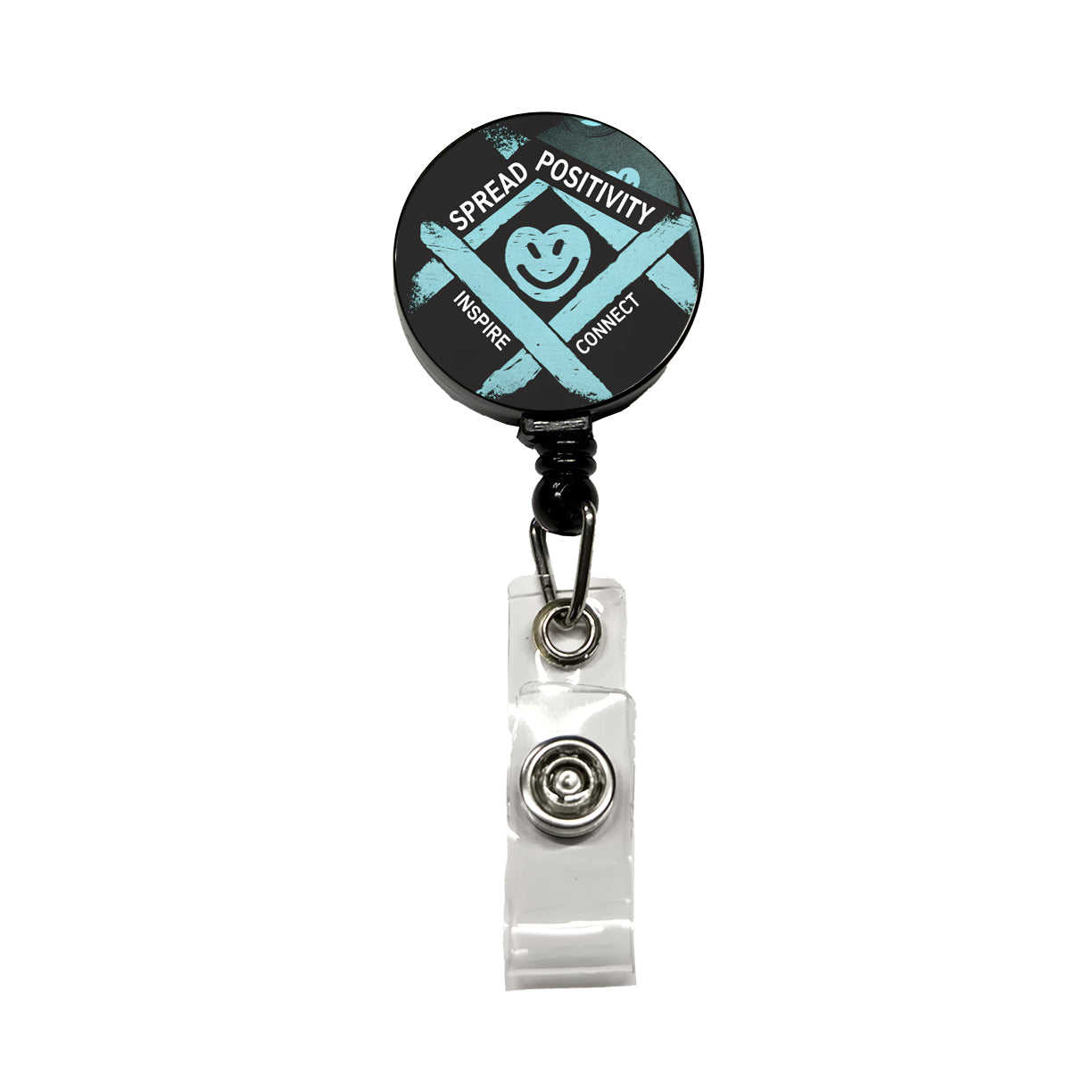 Spread Positivity Inspire Connect Retractable ID Key Card Name Tag Badge Holder with Clip