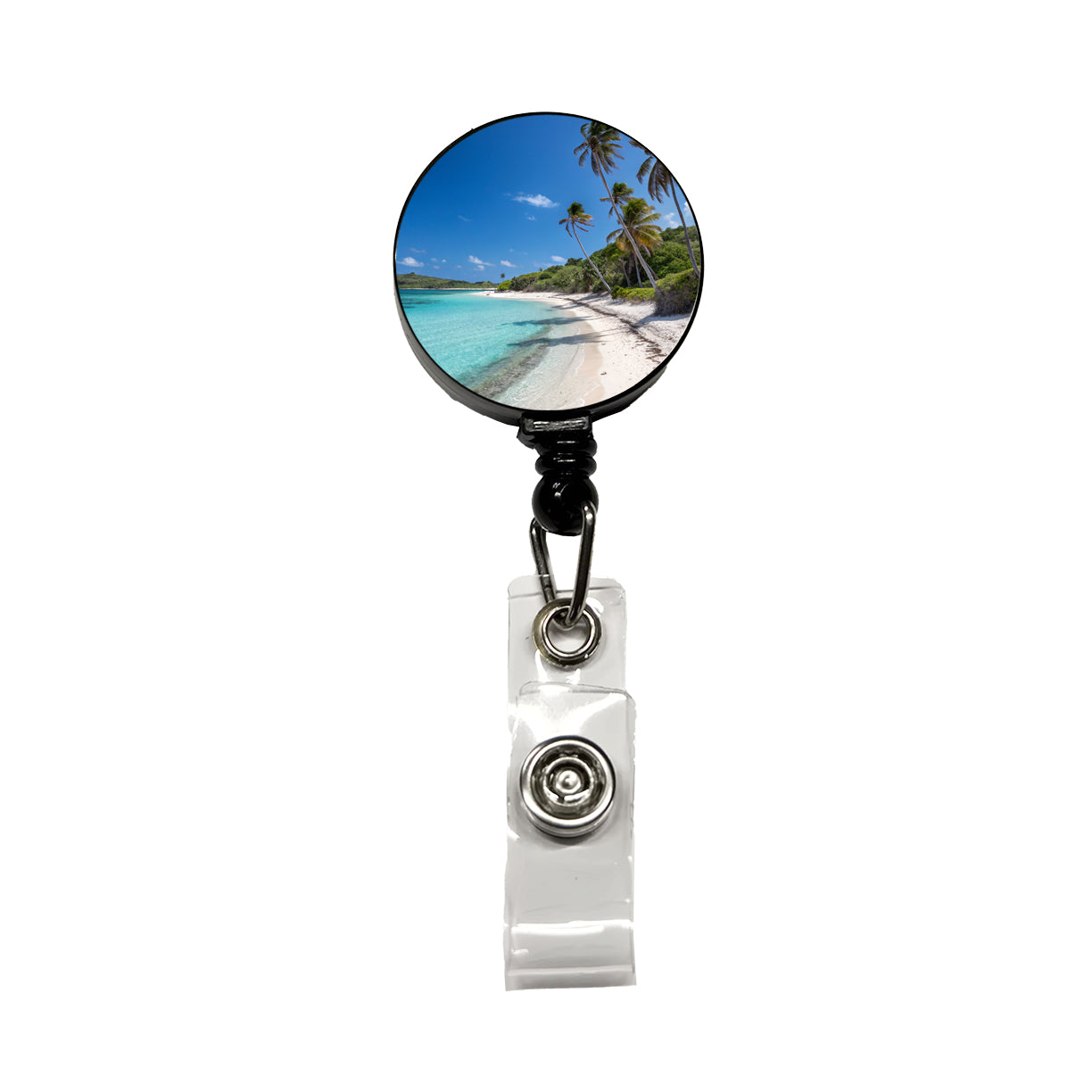 Aruba Tropical Beach Vacation Retractable ID Key Card Name Tag Badge Holder with Clip