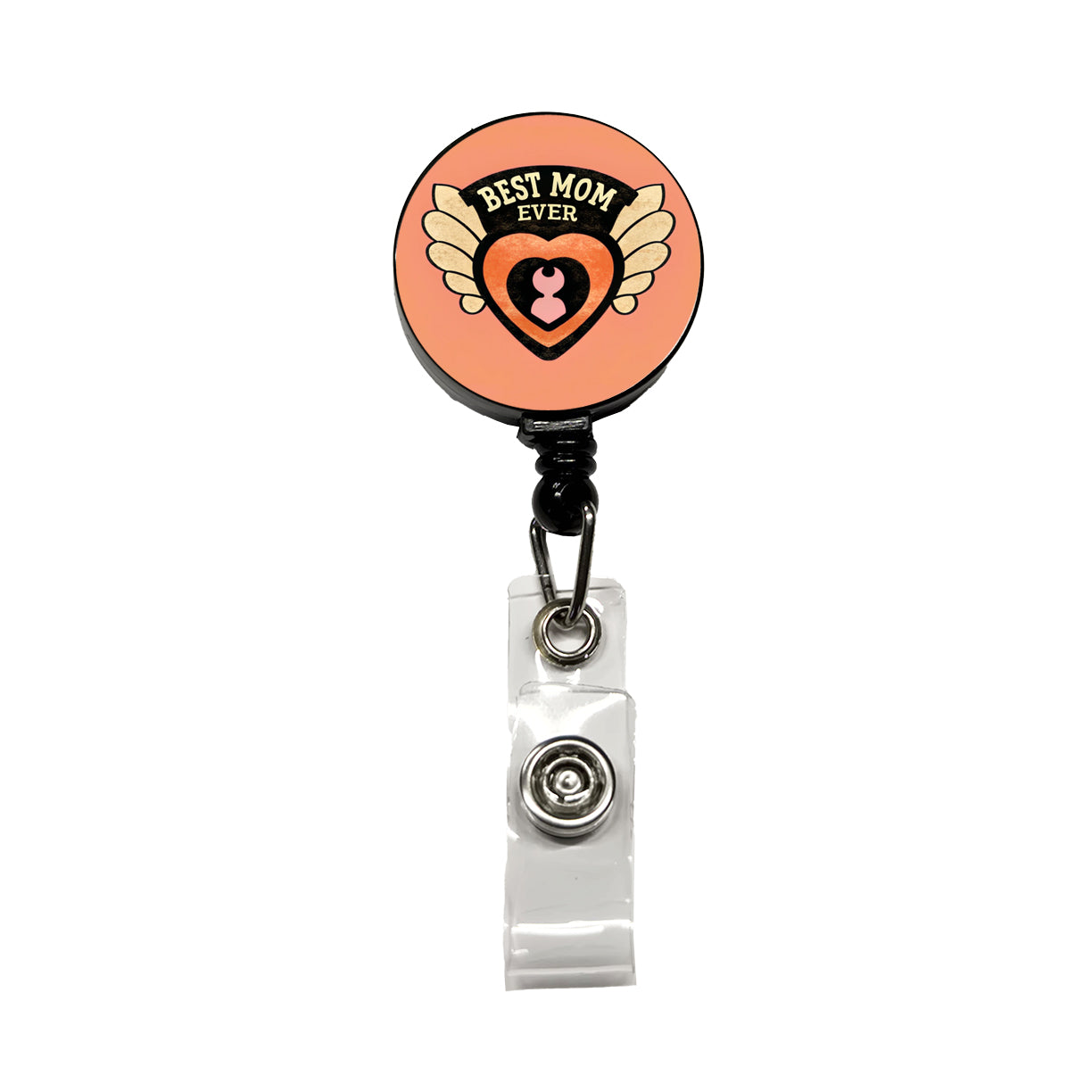 Best Mom Ever Retractable ID Key Card Name Tag Badge Holder with Clip