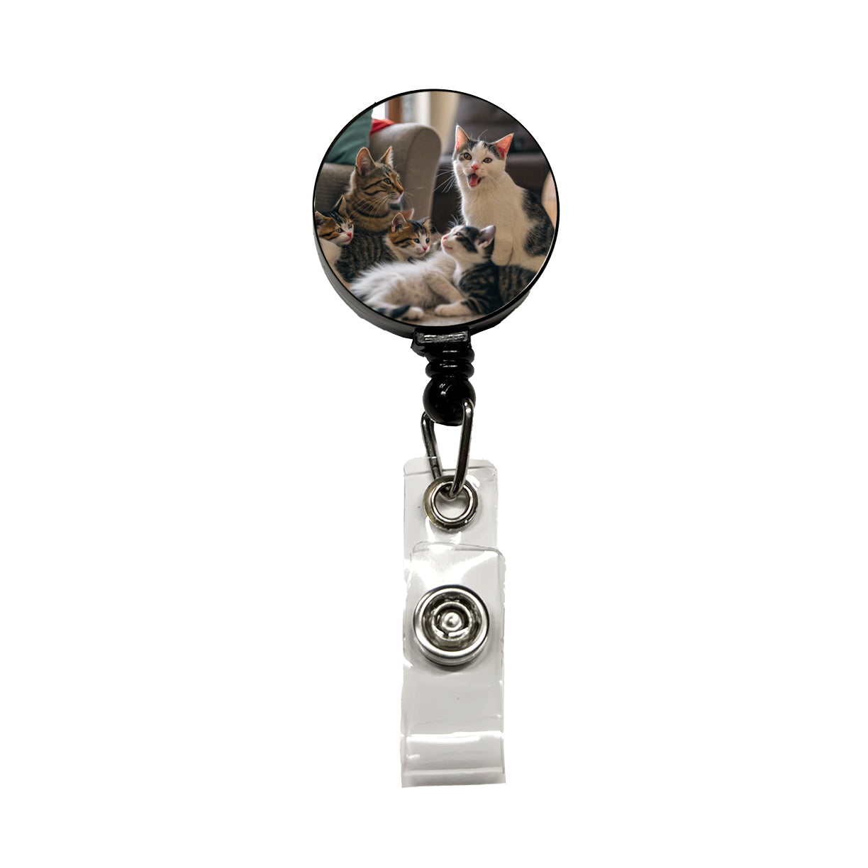 Bunch Of Cats Retractable ID Key Card Name Tag Badge Holder with Clip