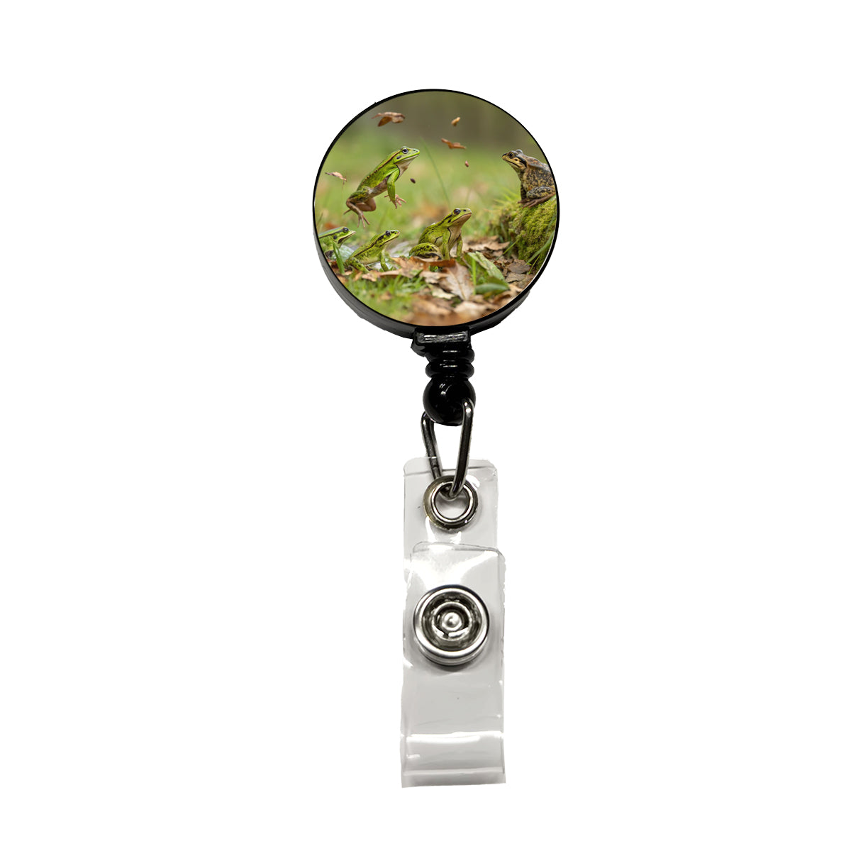 Bunch Of Frogs Retractable ID Key Card Name Tag Badge Holder with Clip
