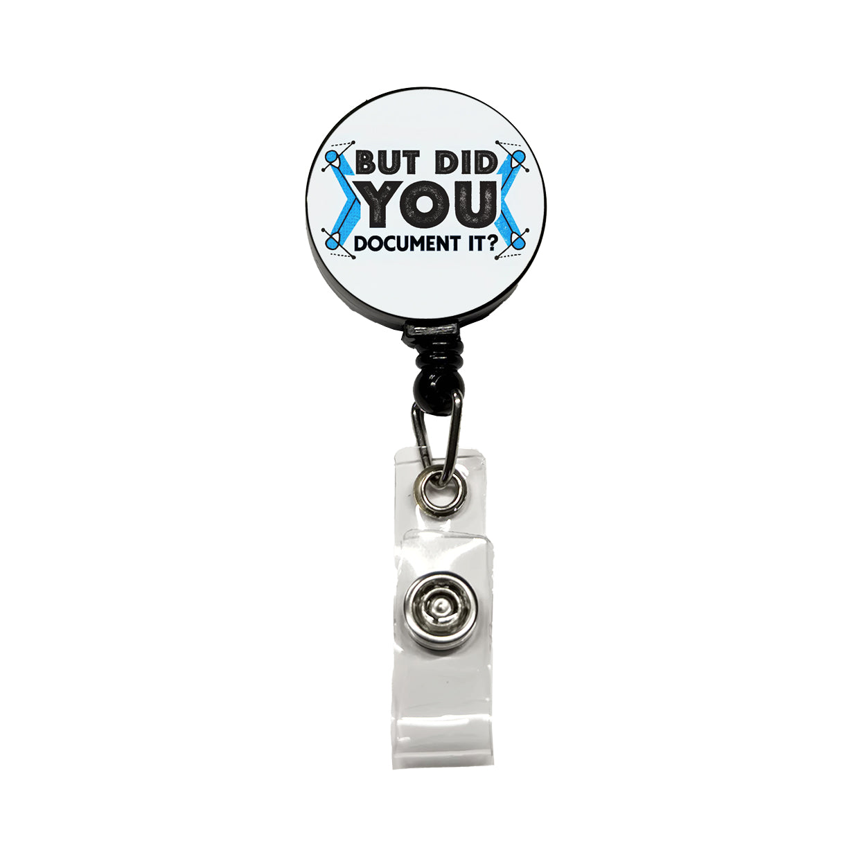 But Did You Document It Retractable ID Key Card Name Tag Badge Holder with Clip