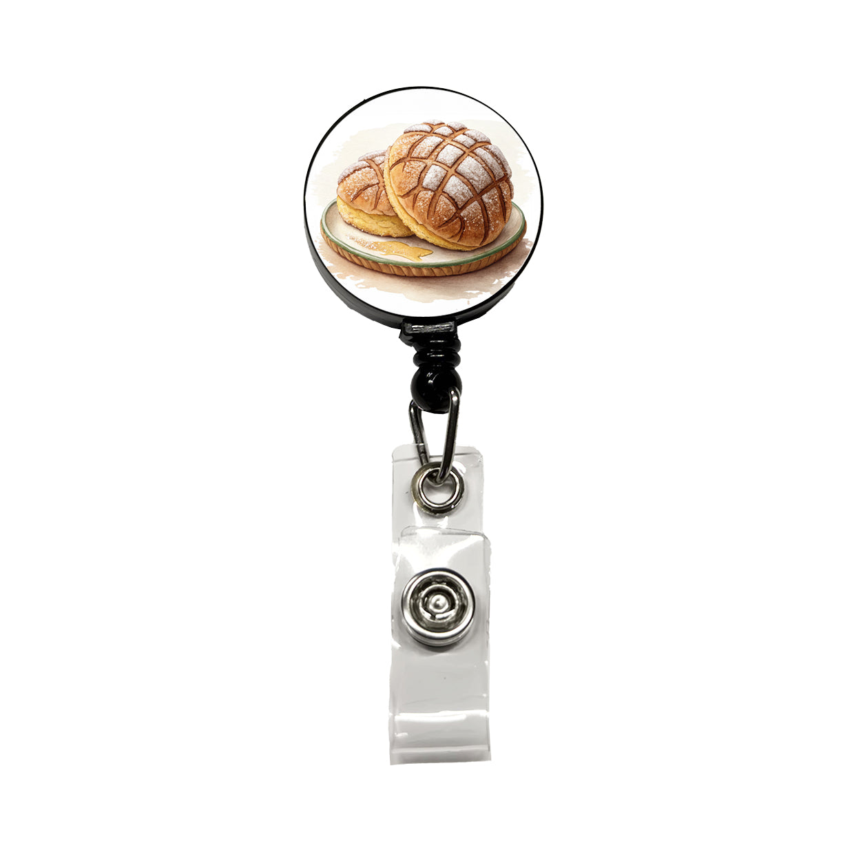 Conchas Pastry Mexican Sweet Bread Retractable ID Key Card Name Tag Badge Holder with Clip