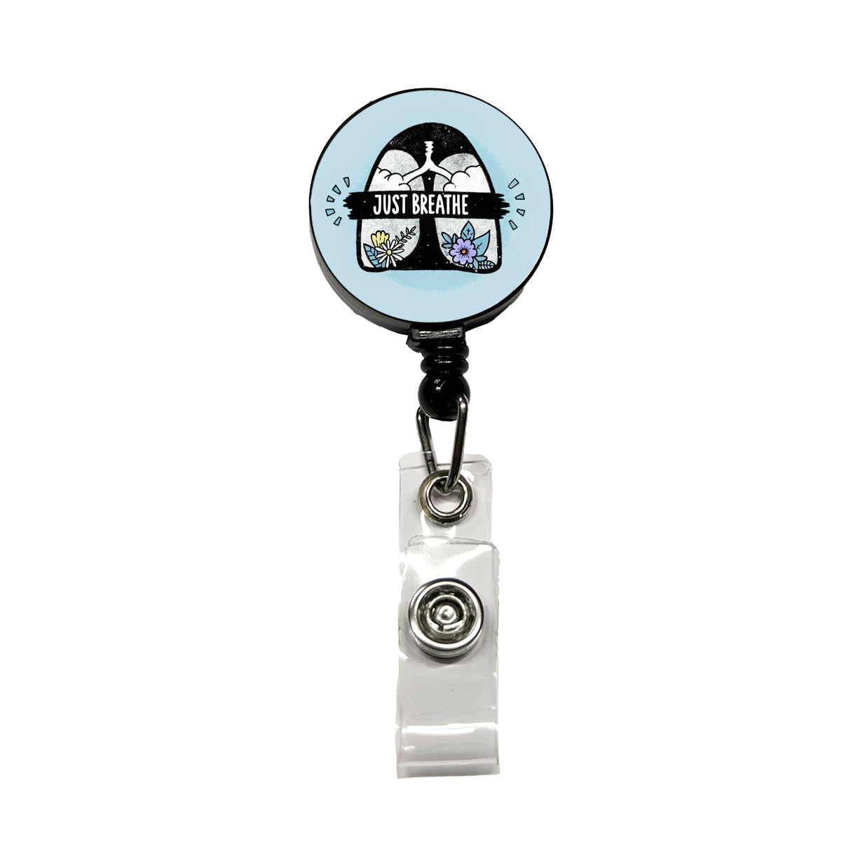 Just Breathe Retractable ID Key Card Name Tag Badge Holder with Clip