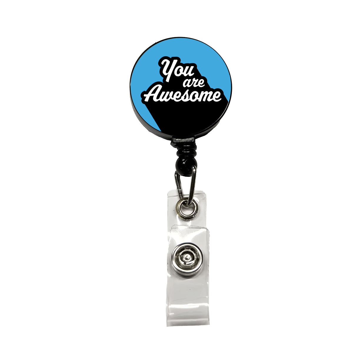 You Are Awesome Funny Inspirational Blue Retractable ID Key Card Name Tag Badge Holder with Clip