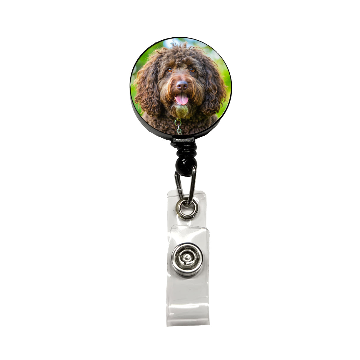 Barbet Dog Photo Retractable ID Key Card Name Tag Badge Holder with Clip