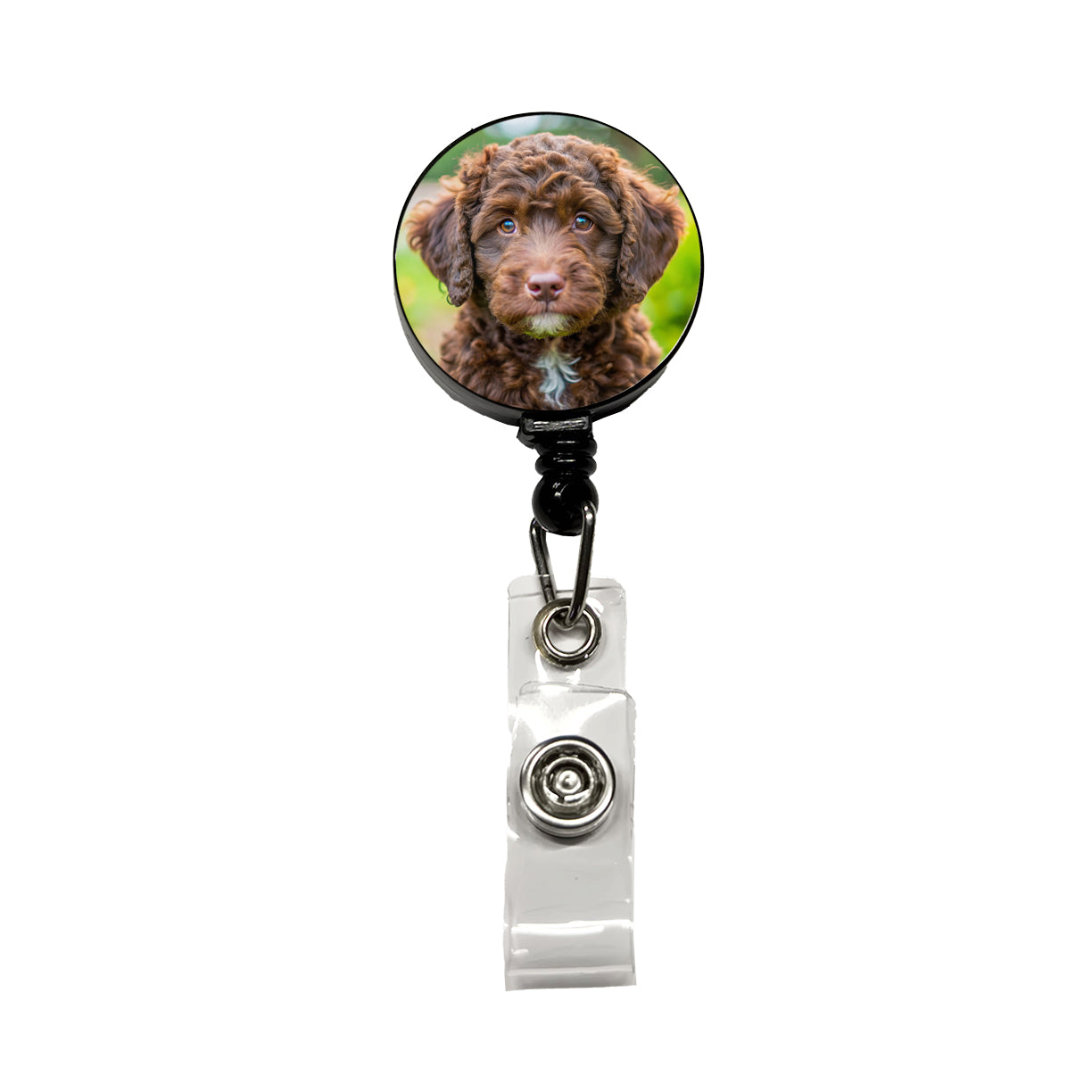Barbet Dog Puppy Photo Retractable ID Key Card Name Tag Badge Holder with Clip