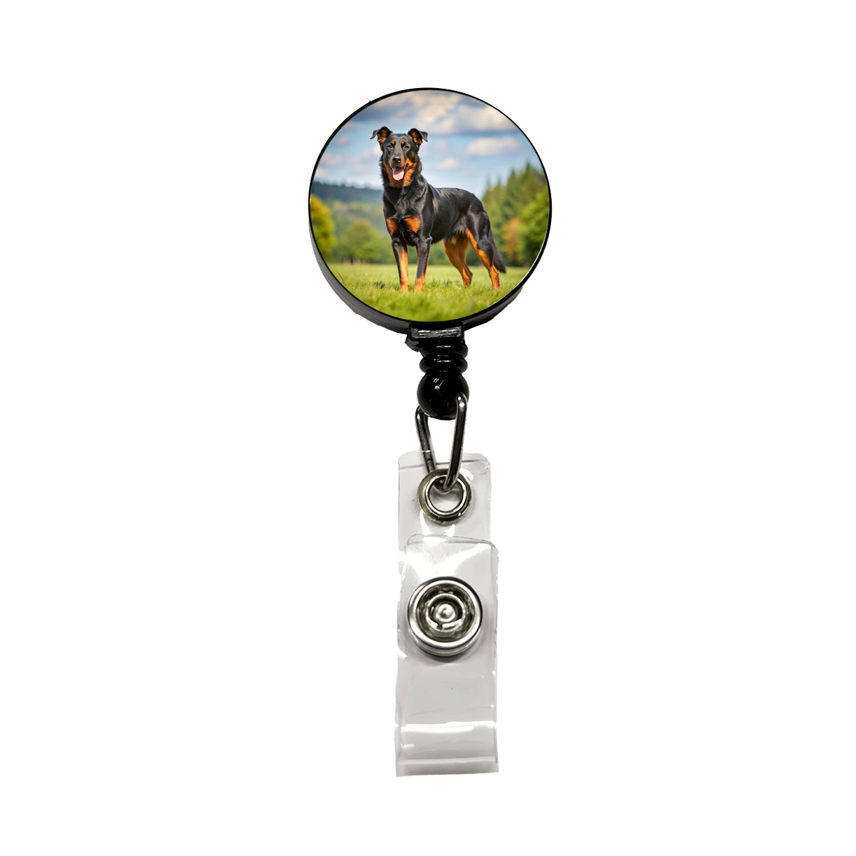 Beauceron Dog Photo Retractable ID Key Card Name Tag Badge Holder with Clip