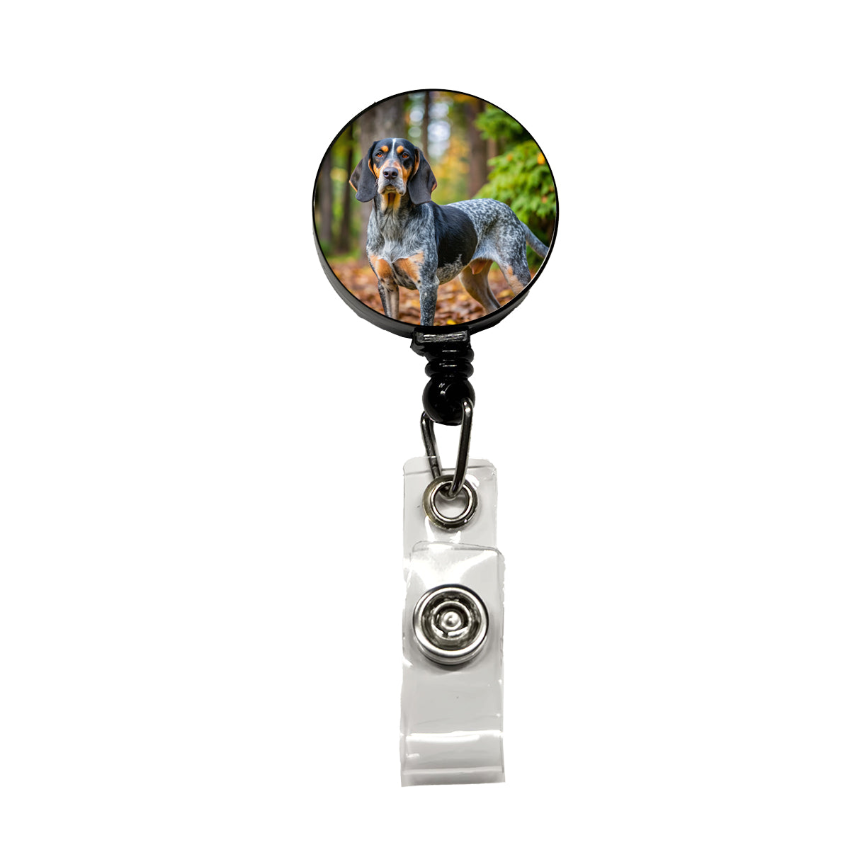 Bluetick Coonhound Dog Photo Retractable ID Key Card Name Tag Badge Holder with Clip