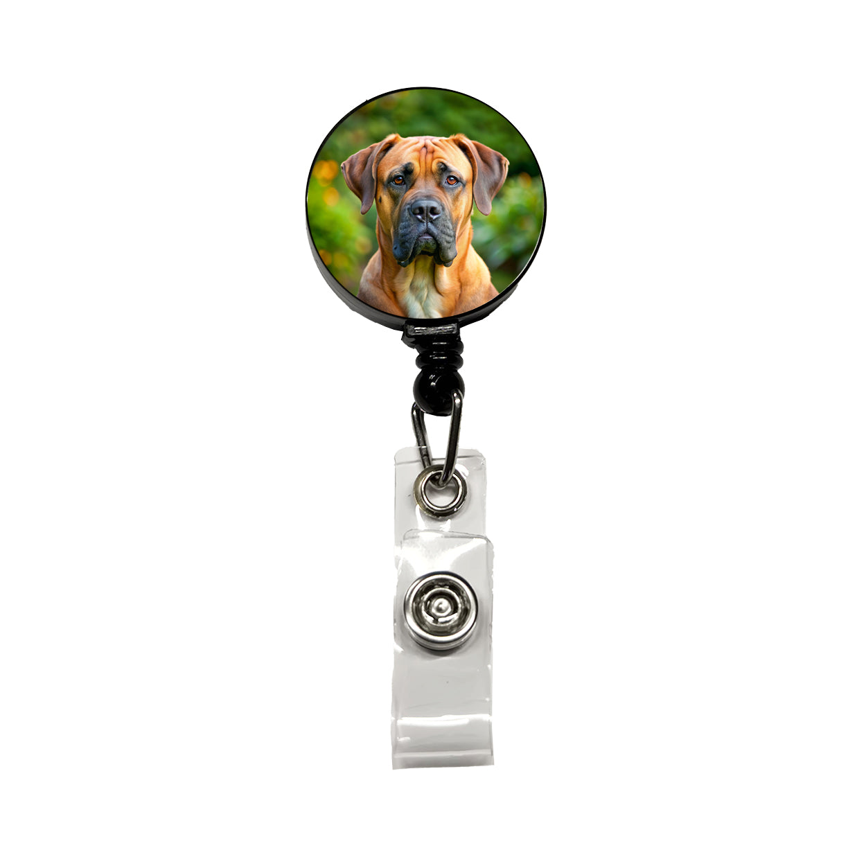 Boerboel Dog Photo Retractable ID Key Card Name Tag Badge Holder with Clip