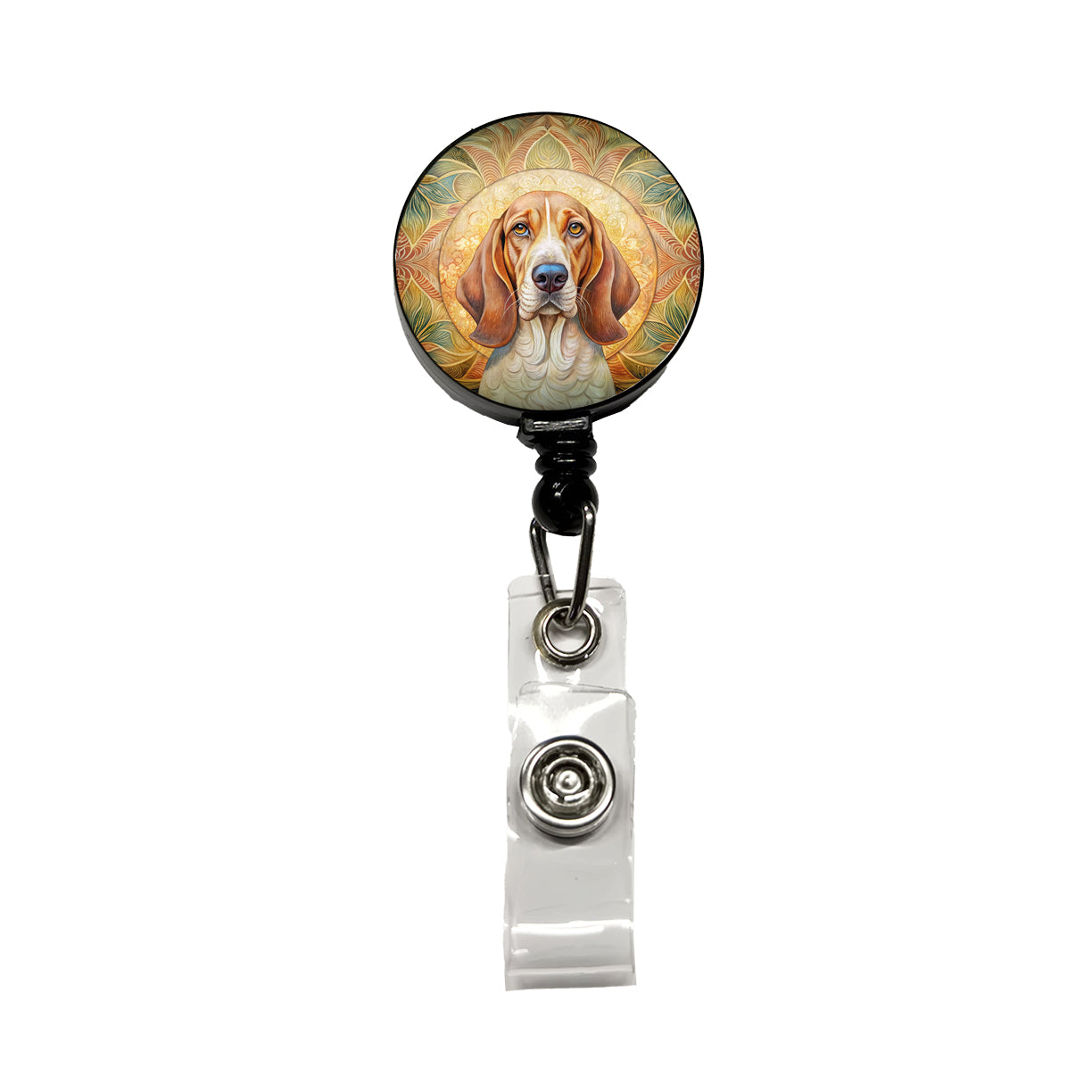 Bracco Italiano Dog Art Nouveau Retractable ID Key Card Name Tag Badge Holder with Clip