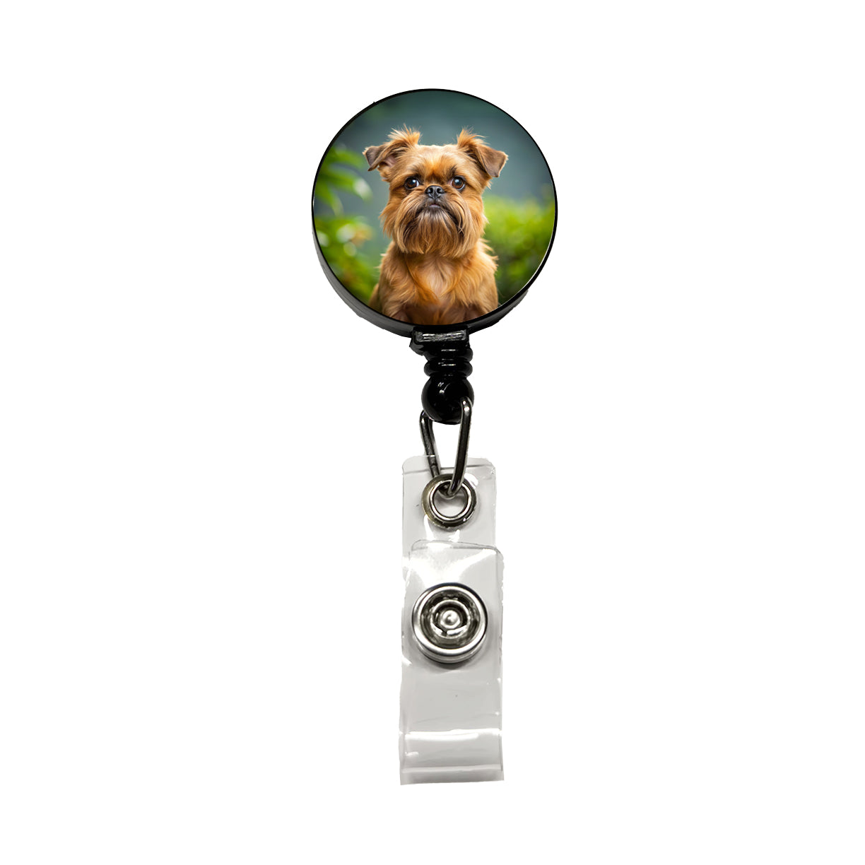 Brussels Griffon Dog Photo Retractable ID Key Card Name Tag Badge Holder with Clip
