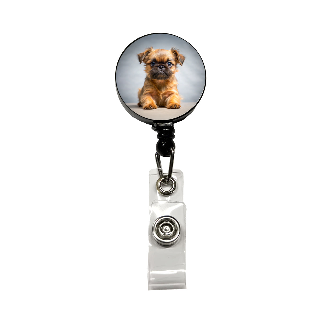 Brussels Griffon Dog Puppy Photo Retractable ID Key Card Name Tag Badge Holder with Clip