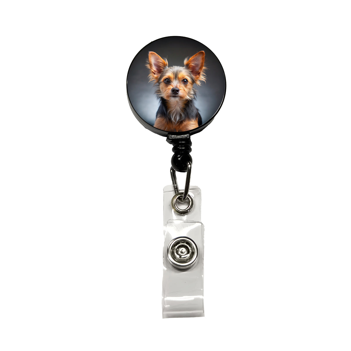 Chorkie Dog Photo Retractable ID Key Card Name Tag Badge Holder with Clip