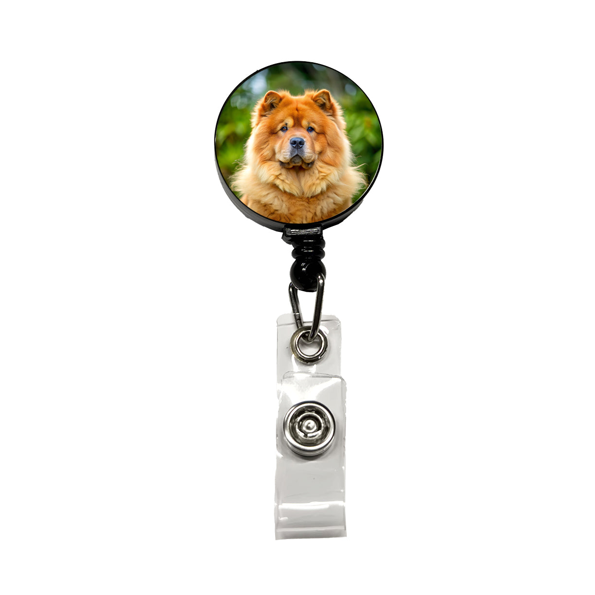 Chow Chow Dog Photo Retractable ID Key Card Name Tag Badge Holder with Clip