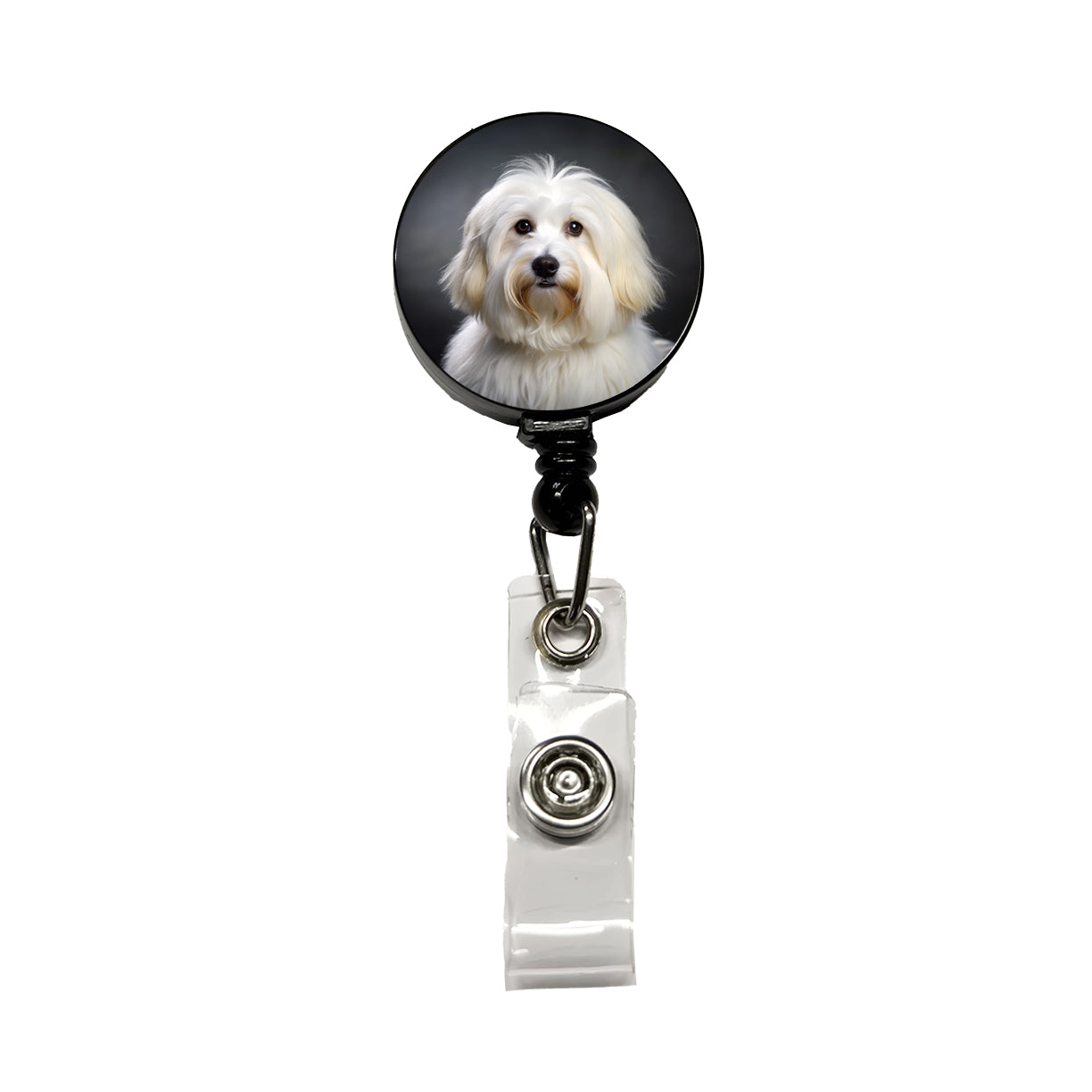 Coton De Tulear Dog Photo Retractable ID Key Card Name Tag Badge Holder with Clip