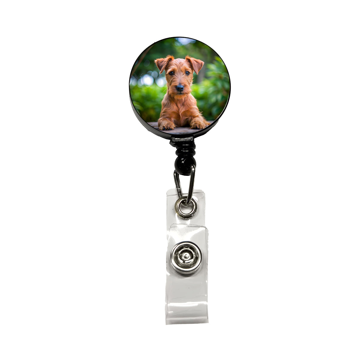 Irish Terrier Dog Puppy Photo Retractable ID Key Card Name Tag Badge Holder with Clip