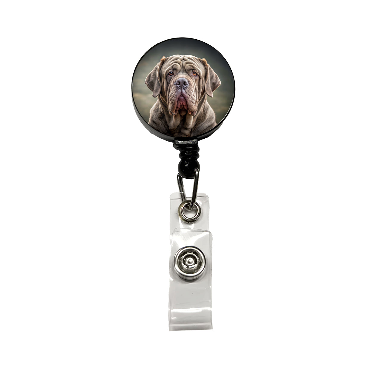 Neapolitan Mastiff Dog Photo Retractable ID Key Card Name Tag Badge Holder with Clip