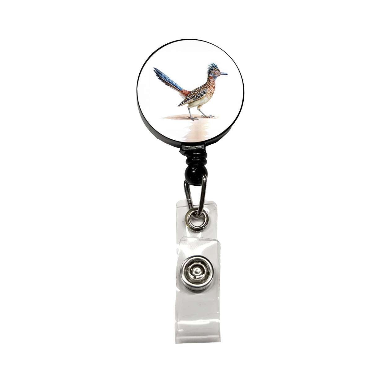Greater Roadrunner New Mexico State Bird Illustration Retractable ID Key Card Name Tag Badge Holder with Clip