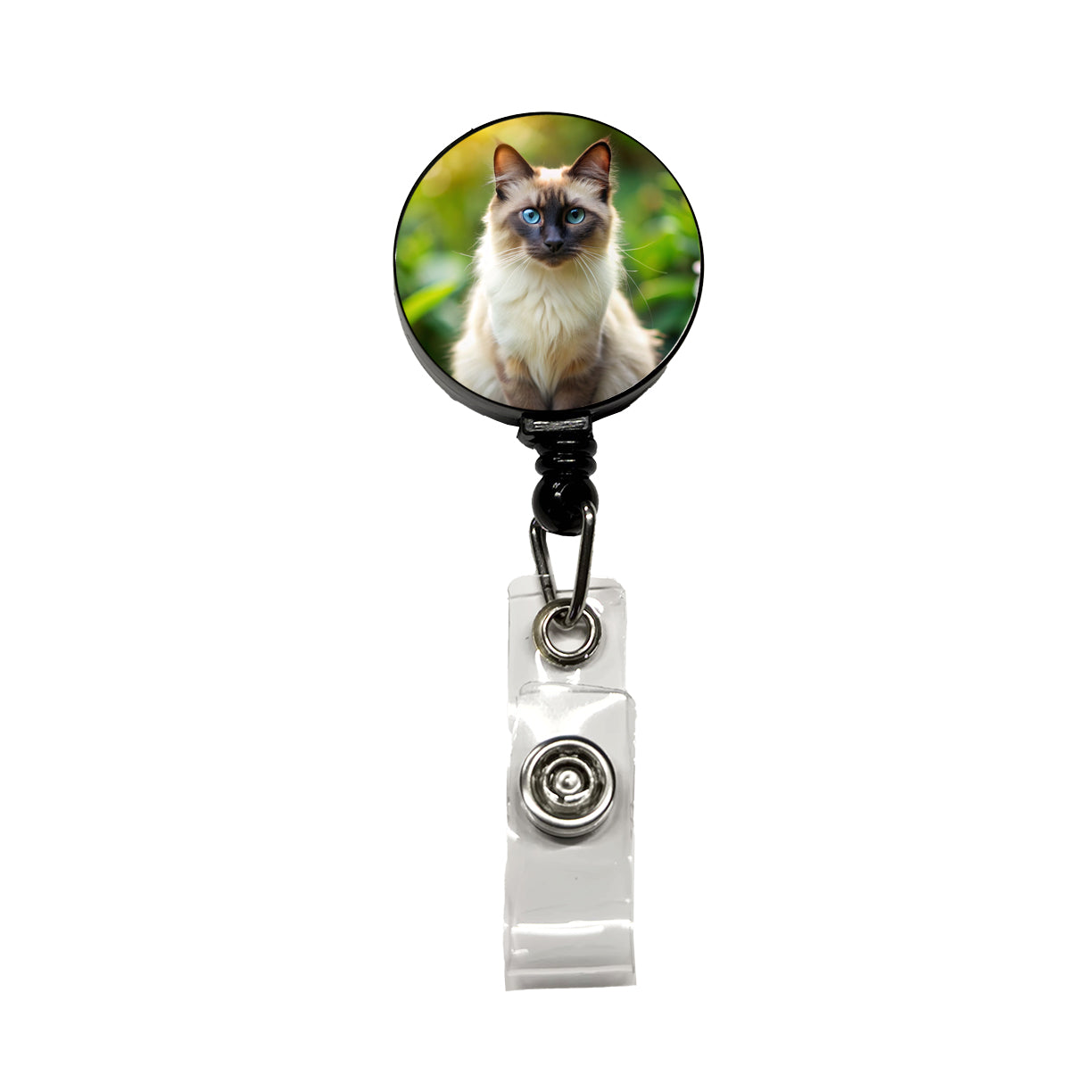 Balinese Cat Photo Retractable ID Key Card Name Tag Badge Holder with Clip