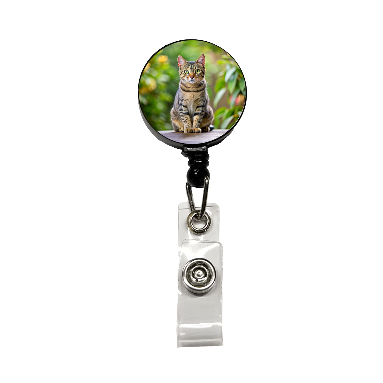 European Shorthair Cat Photo Retractable ID Key Card Name Tag Badge Holder with Clip