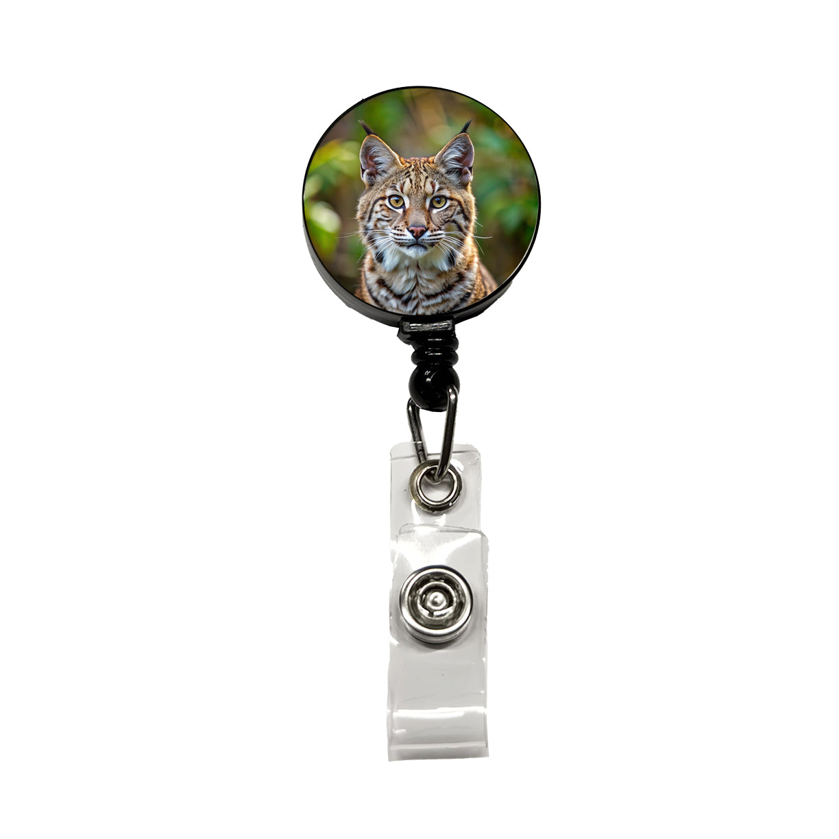 Bobcat Face Photo Retractable ID Key Card Name Tag Badge Holder with Clip