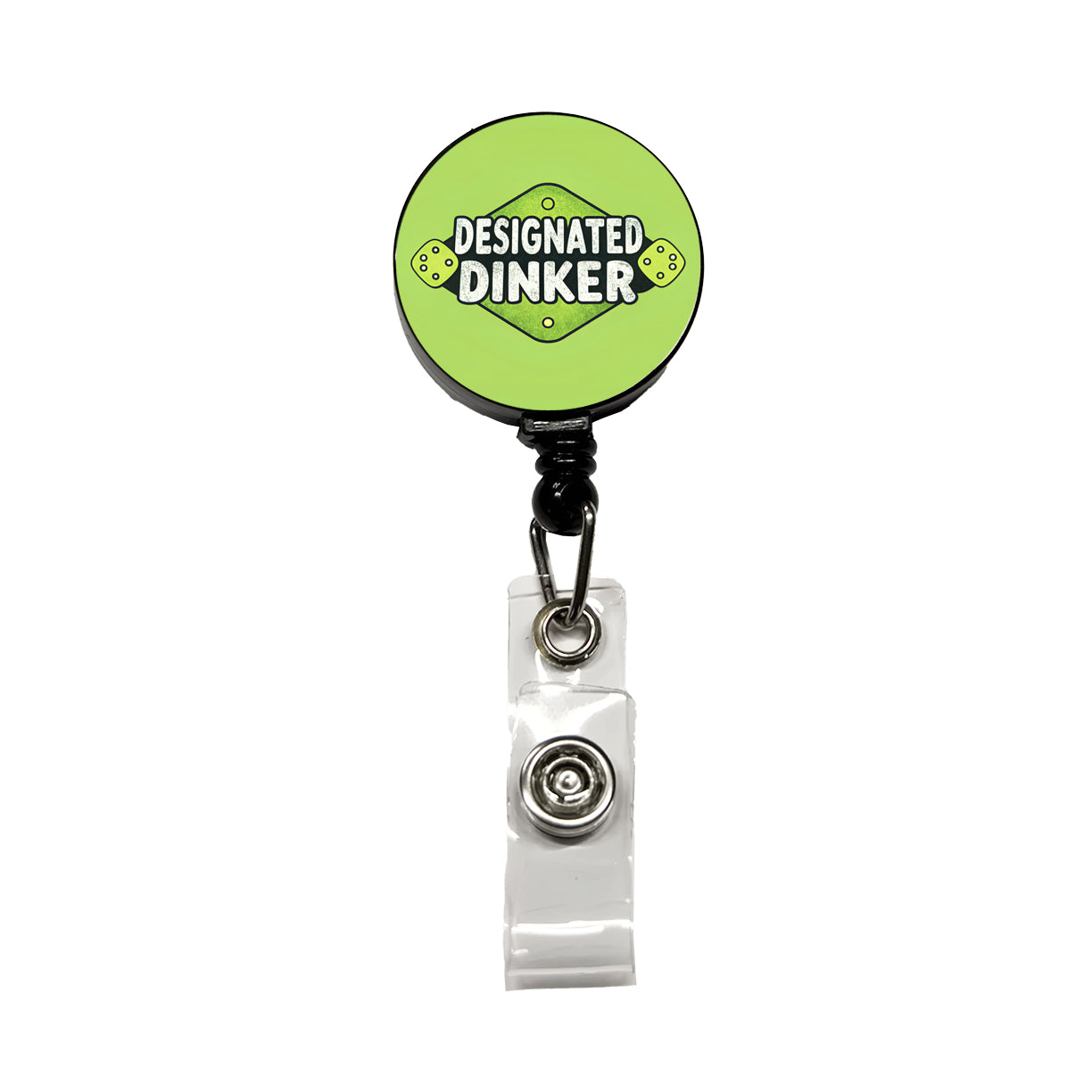Designated Dinker Funny Pickleball Saying Retractable ID Key Card Name Tag Badge Holder with Clip